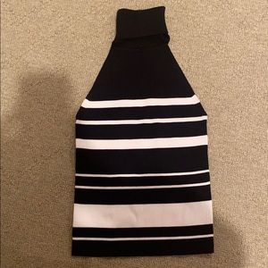 Zara knit b&w turtle neck tank top